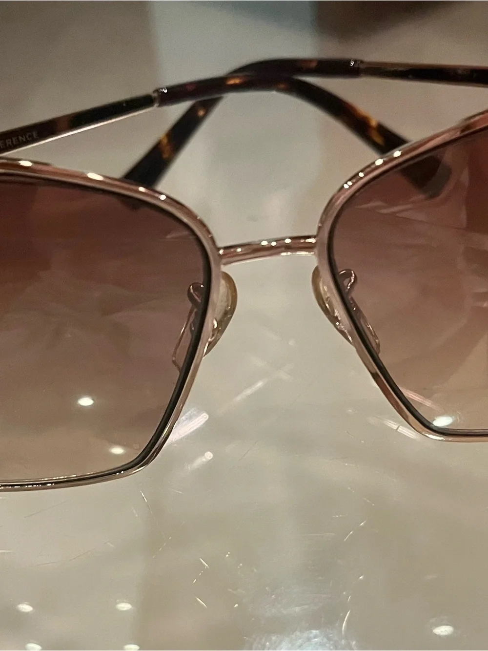 Women’s Rose Gold Frame Sunglasses with Pink Gradient Lenses